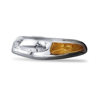 Replacement - Diamond Cut Driver and Passenger Side Chrome Euro Turn Signal/Parking Lights With DRL