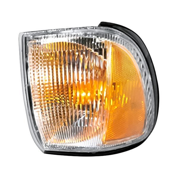 Replacement - Driver Side Chrome/Amber/Clear Turn Signal/Corner Light Lens and Housing