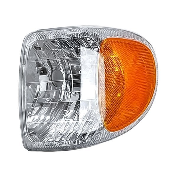 Replacement - Driver Side Chrome/Amber/Clear Turn Signal/Corner Light