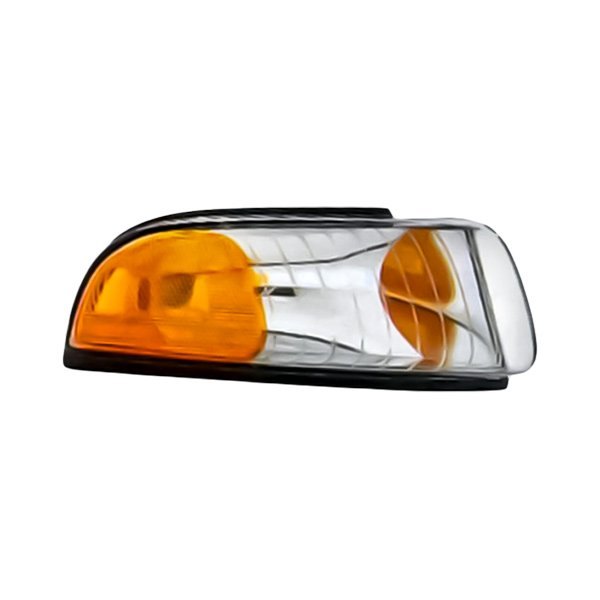 Replacement - Passenger Side Chrome/Amber/Clear Turn Signal/Corner Light Lens and Housing