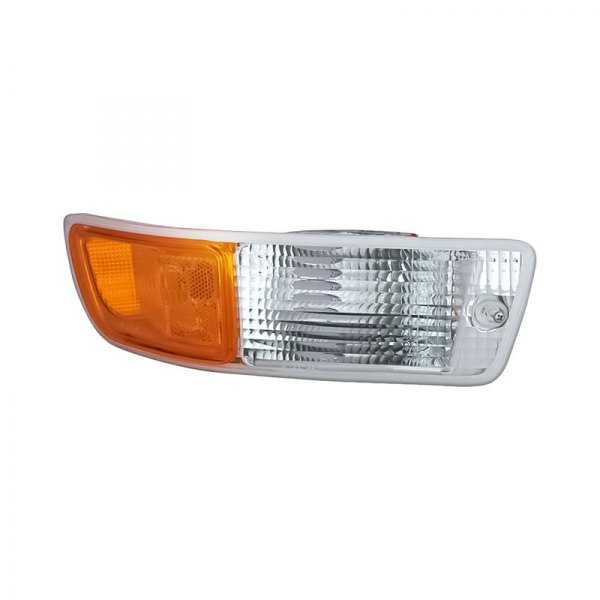 Replacement - Passenger Side Chrome/Amber/Clear Turn Signal/Parking Light Lens and Housing