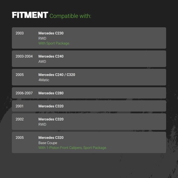 Replacement - Front Disc Brake Pads - Fitment Information