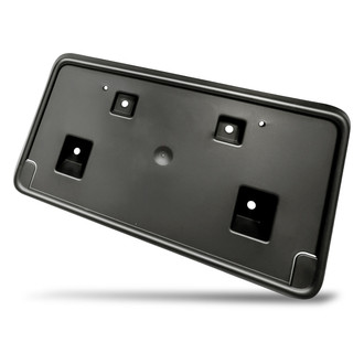Replacement - Textured Black Front License Plate Bracket with Mounting Hardware and with Wide Body
