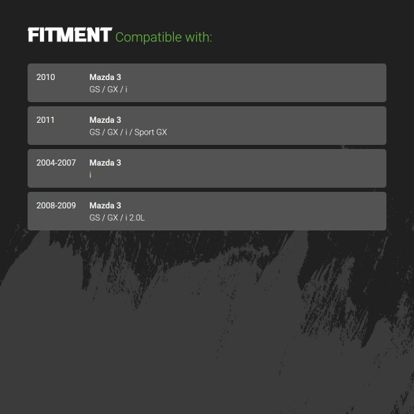 Replacement - Engine Mount Fitment Information