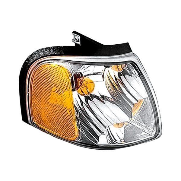 Replacement - Passenger Side Chrome/Amber/Clear Turn Signal/Corner Light