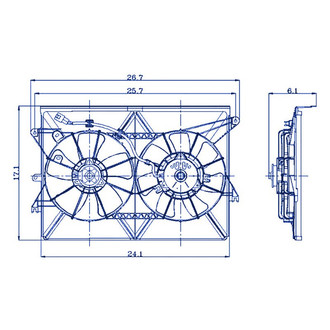 Replacement - Radiator Cooling Fan Shroud w/o Blade and Motor