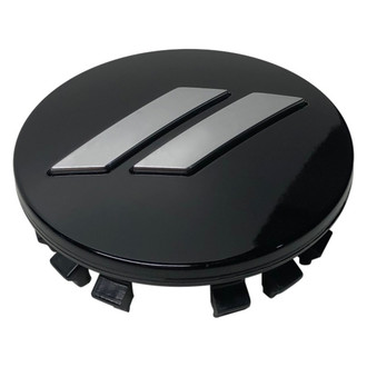 Replacement - Painted Black Wheel Center Cap With Dual Stripe Dodge Perfomance Logo