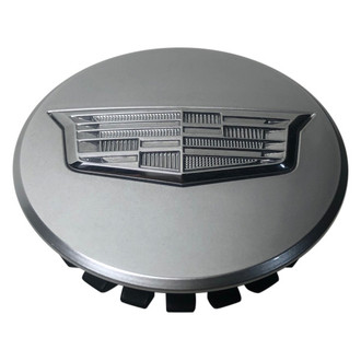 Replacement - Painted Silver Wheel Center Cap With Chrome Cadillac Logo