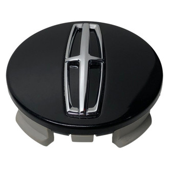 Replacement - Painted Black Wheel Center Cap With Chrome Lincoln Logo
