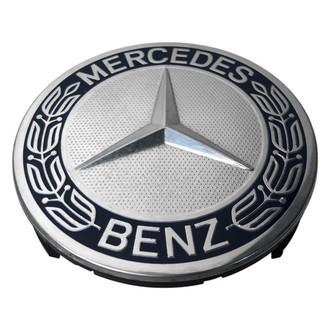 Replacement - Painted Blue Wheel Center Cap With Mercedes Benz Logo