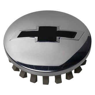 Replacement - Chrome Wheel Center Cap With Black Bowtie Logo