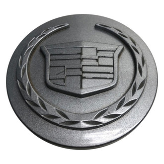 Replacement - Painted Silver Wheel Center Cap With Painted Embossed Cadillac Logo