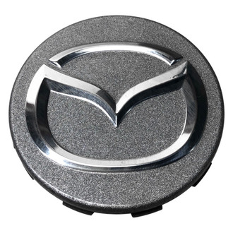 Replacement - Painted Silver Wheel Center Cap With Chrome Mazda Logo