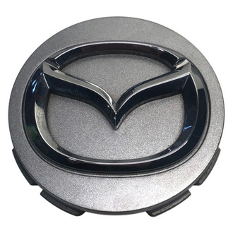 Replacement - Painted Silver Wheel Center Cap With Chrome Mazda Logo