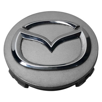 Replacement - Painted Silver Wheel Center Cap With Chrome Mazda Logo