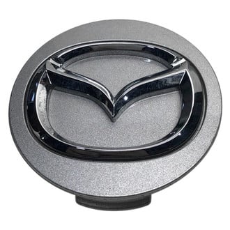 Replacement - Painted Silver Wheel Center Cap With Chrome Mazda Logo