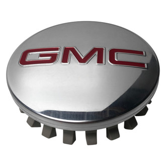 Replacement - Chrome Wheel Center Cap With Red GMC Logo