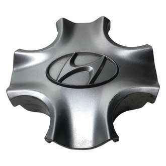 Replacement - Painted Silver Wheel Center Cap With Chrome Hyundai Logo