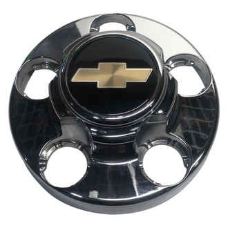 Replacement - Chrome Wheel Center Cap With Black Circle / Red Logo
