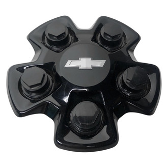 Replacement - Painted Black Wheel Center Cap With Silver Bowtie