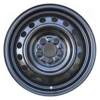 Replacement - 16-Hole Painted Black 15x6.5 Steel Factory Wheel - Replica