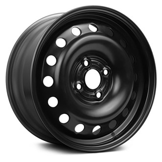 Replacement - 16-Slot Painted Black 15x6 Steel Factory Wheel - Replica