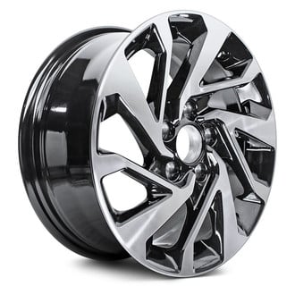 Replacement - 10 Spiral-Spoke Machined Face with Painted Black Pockets 16x7 Alloy Factory Wheel - Replica