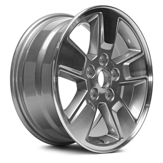 Replacement - 5-Spoke Machined Face with Painted Charcoal Inset in Spokes and Painted Charcoal Pockets 16x7 Alloy Factory Wheel - Replica