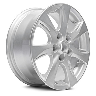 Replacement - 7 Turbine-Spoke Painted Silver 16x6.5 Alloy Factory Wheel - Replica