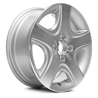 Replacement - 5-Spoke Machined Face with Painted Medium Gray Pockets 15x6 Alloy Factory Wheel - Replica