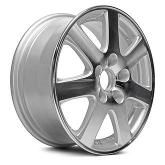 Replacement - 7 I-Spoke Machined Face with Painted Silver Pockets 16x6.5 Alloy Factory Wheel - Replica