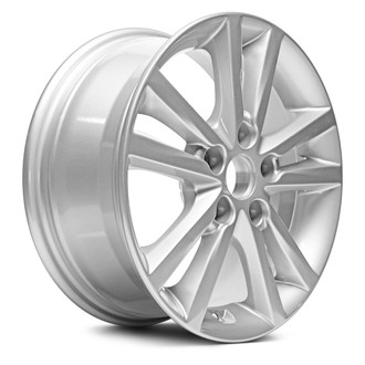 Replacement - Double 5-Spoke Painted Silver 16x6.5 Alloy Factory Wheel - Replica