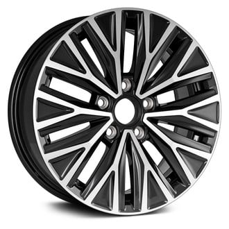 Replacement - 10-Slot Machined Face with Painted Black Vents 16x6.5 Alloy Factory Wheel - Replica