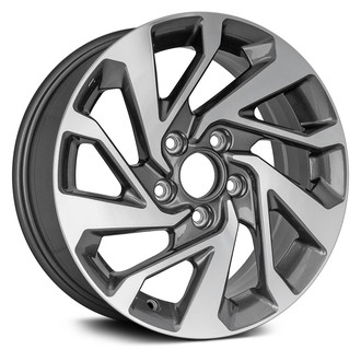 Replacement - 10 Spiral-Spoke Machined Face with Painted Charcoal Pockets 16x7 Alloy Factory Wheel - Replica