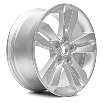 Replacement - Double 5-Spoke Painted Silver 17x7.5 Alloy Factory Wheel - Replica