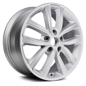 Replacement - Double 5-Spoke Painted Silver 17x6.5 Alloy Factory Wheel - Replica