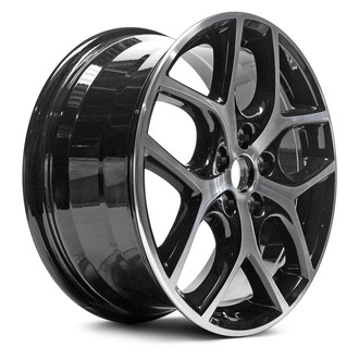 Replacement - 5 Y-Spoke Machined Face with Painted Black Pockets 17x7 Alloy Factory Wheel - Replica