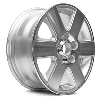 Replacement - 6 I-Spoke Machined Face with Painted Silver Pockets 16x6.5 Alloy Factory Wheel - Replica