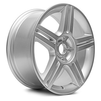 Replacement - Double 5-Spoke Painted Silver 17x7.5 Alloy Factory Wheel - Replica