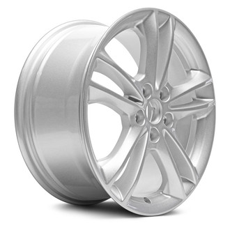 Replacement - Double 5-Spoke Painted Silver 17x7.5 Alloy Factory Wheel - Replica