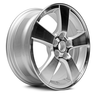 Replacement - 5-Spoke Machined Face with Painted Silver Pockets 16x6.5 Alloy Factory Wheel - Replica