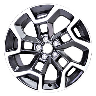 Replacement - 5 Y-Spoke Machined Face with Painted Charcoal Pockets 17x7 Alloy Factory Wheel - Replica
