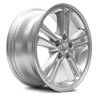 Replacement - Double 5-Spoke Painted Silver 16x7 Alloy Factory Wheel - Replica