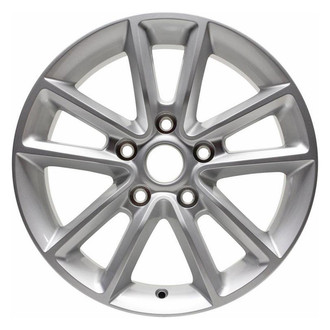 Replacement - Double 5-Spoke Painted Silver 17x6.5 Alloy Factory Wheel - Replica