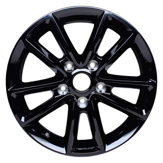 Replacement - Double 5-Spoke Painted Black 17x6.5 Alloy Factory Wheel - Replica