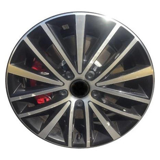 Replacement - 5 W-Spoke Machined Face with Painted Black Spoke Inset and Painted Black Pockets 17x7 Alloy Factory Wheel - Replica