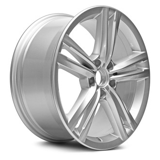 Replacement - Double 5-Spoke Painted Silver 18x8 Alloy Factory Wheel - Replica