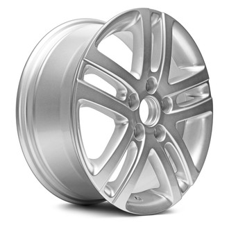 Replacement - Double 5-Spoke Painted Silver 16x6.5 Alloy Factory Wheel - Replica