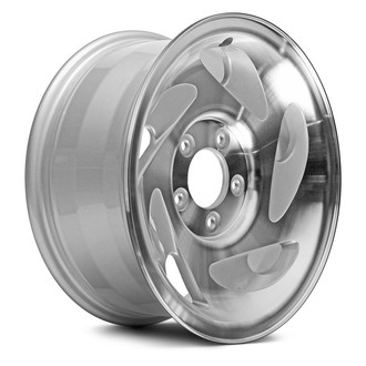 Replacement - 5-Slot Machined Face with Painted Silver Pockets 17x7.5 Alloy Factory Wheel - Replica