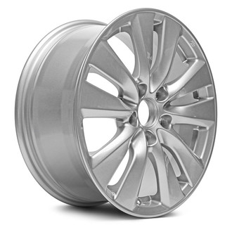 Replacement - 5 V-Spoke Painted Silver (Blue Tint) 17x7.5 Alloy Factory Wheel - Replica